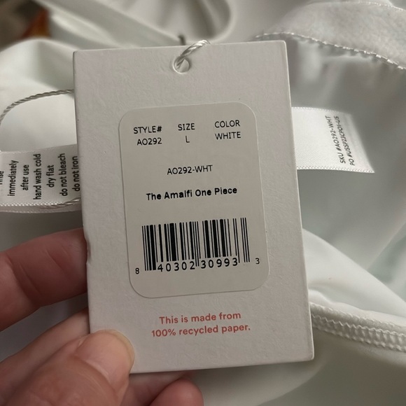 Andie The Amalfi One Piece Swimsuit White Size L NWT- minimalist - Picture 5 of 9